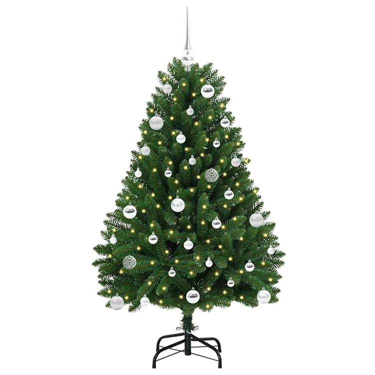 Vidaxx sapin de Noël artificiel avec 150 LED vertes, 150 cm PVC et métal