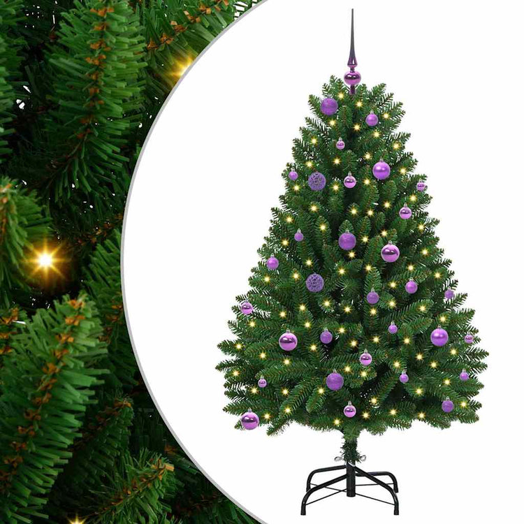 Vidaxx sapin de Noël artificiel avec 150 LED vertes, 150 cm PVC et métal