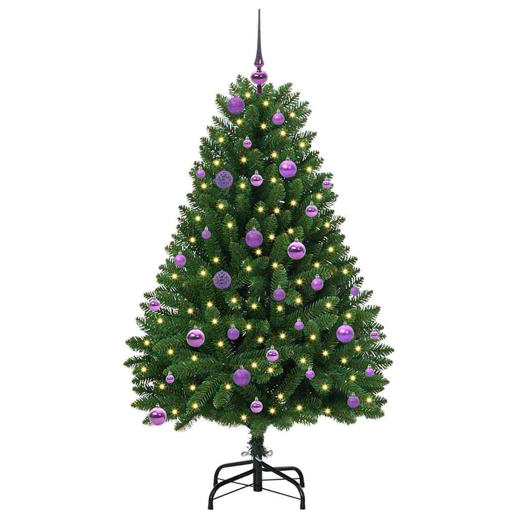 Vidaxx sapin de Noël artificiel avec 150 LED vertes, 150 cm PVC et métal