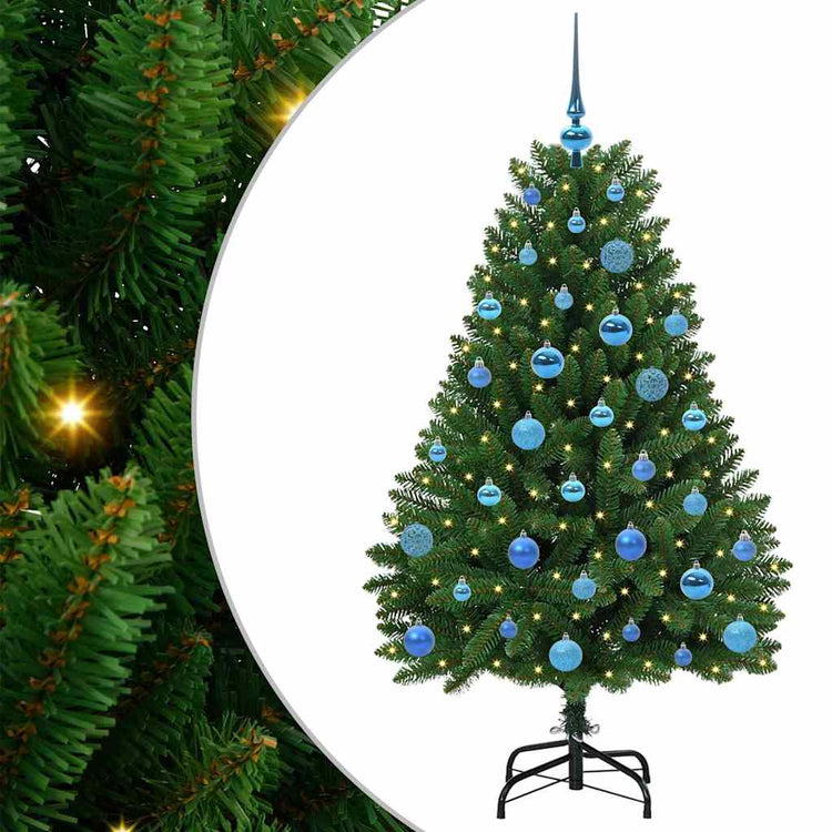 Vidaxx sapin de Noël artificiel avec 150 LED vertes, 150 cm PVC et métal