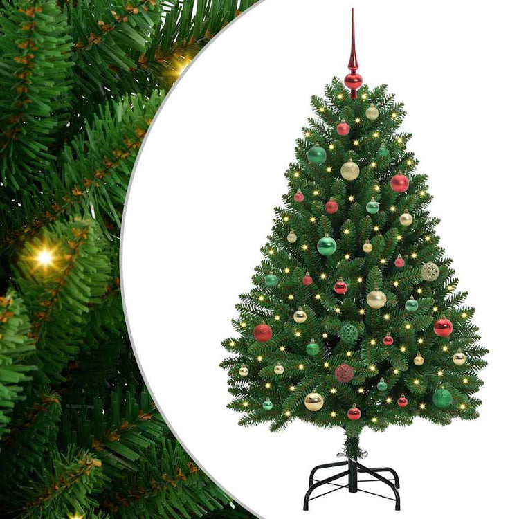 Vidaxx sapin de Noël artificiel avec 150 LED vertes, 150 cm PVC et métal