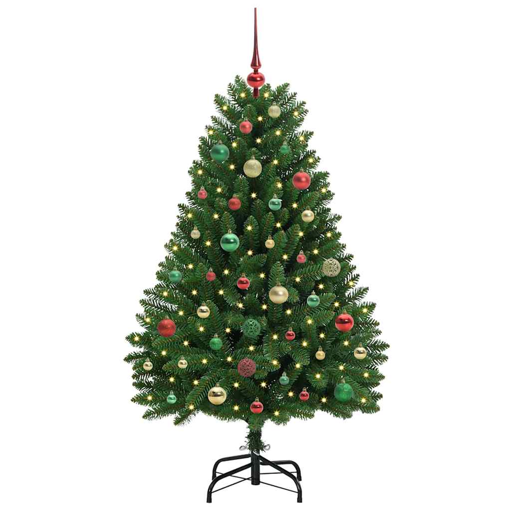 Vidaxx sapin de Noël artificiel avec 150 LED vertes, 150 cm PVC et métal