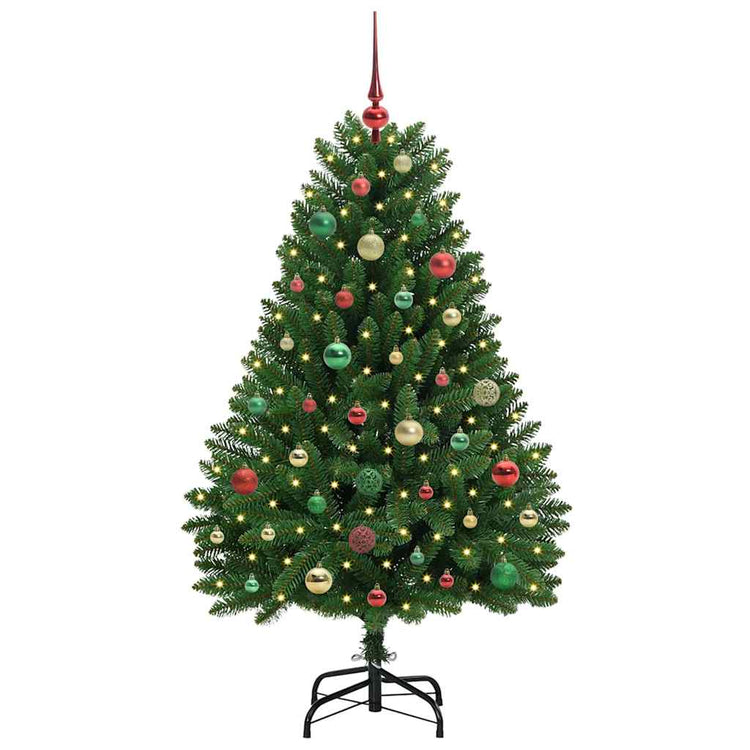 Vidaxx sapin de Noël artificiel avec 150 LED vertes, 150 cm PVC et métal