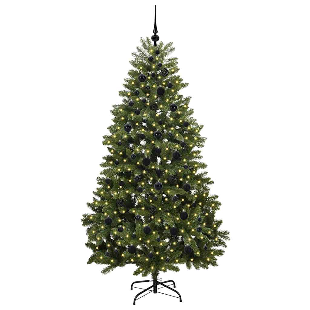 Vidaxx sapin de Noël artificiel avec 300 LED vertes, 210 cm PVC et métal