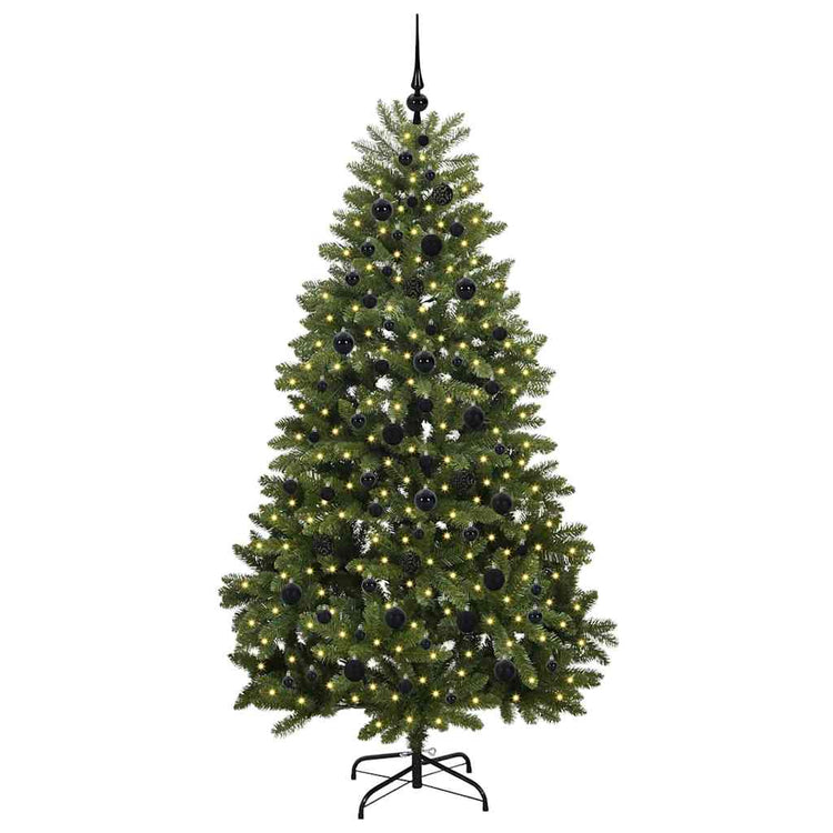 Vidaxx sapin de Noël artificiel avec 300 LED vertes, 210 cm PVC et métal