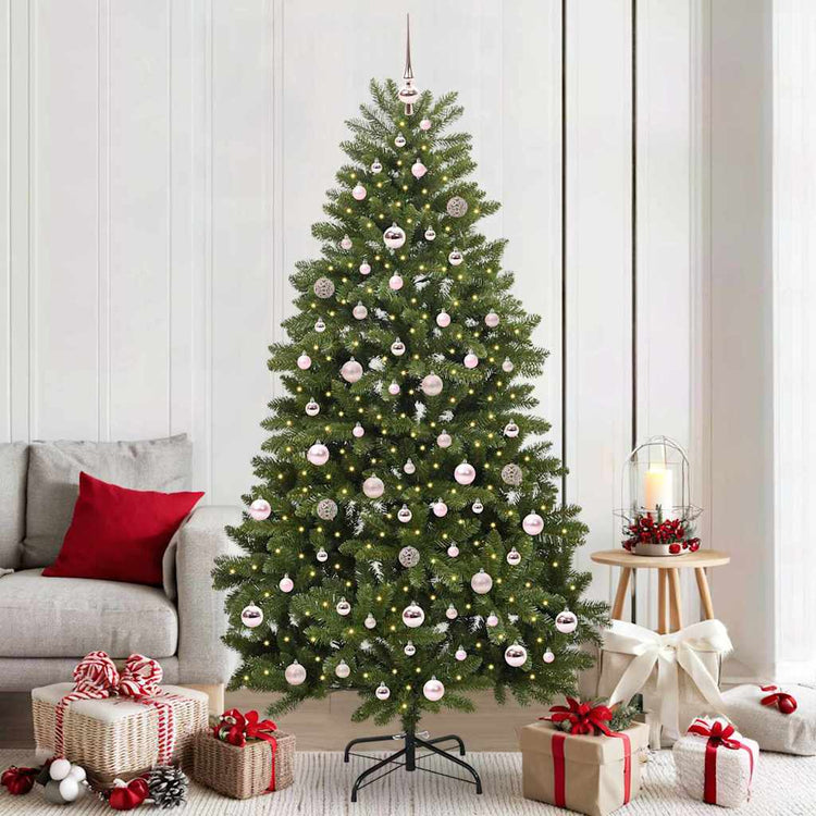 Vidaxx sapin de Noël artificiel avec 300 LED vertes, 210 cm PVC et métal