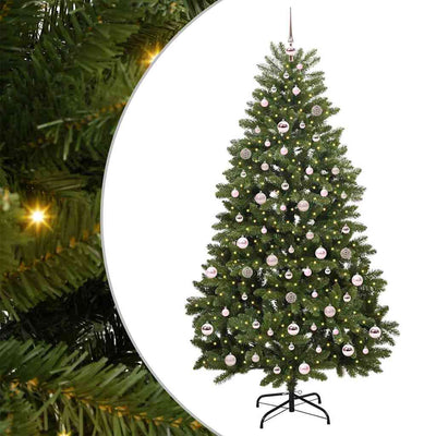 Vidaxx sapin de Noël artificiel avec 300 LED vertes, 210 cm PVC et métal