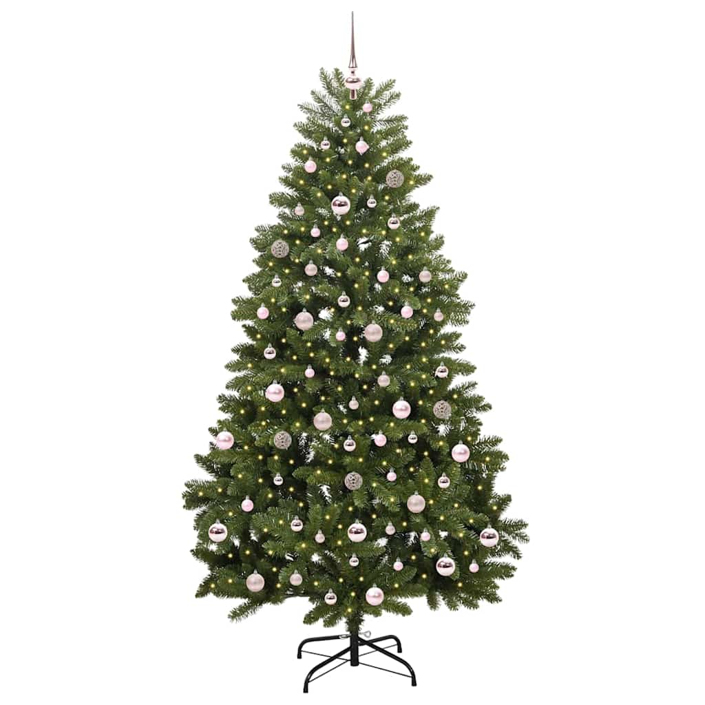 Vidaxx sapin de Noël artificiel avec 300 LED vertes, 210 cm PVC et métal