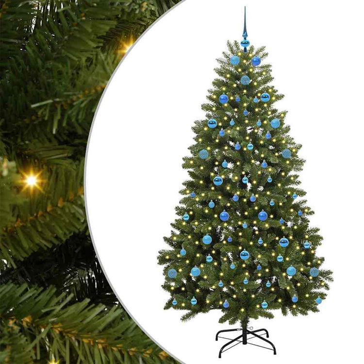 Vidaxx sapin de Noël artificiel avec 300 LED vertes, 210 cm PVC et métal