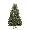 Vidaxx sapin de Noël artificiel avec 300 LED vertes, 210 cm PVC et métal