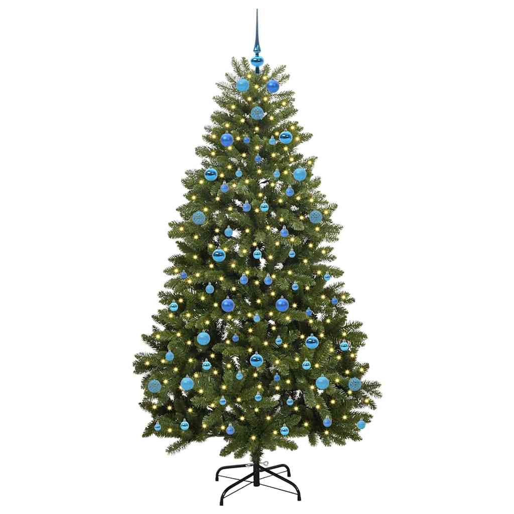 Vidaxx sapin de Noël artificiel avec 300 LED vertes, 210 cm PVC et métal