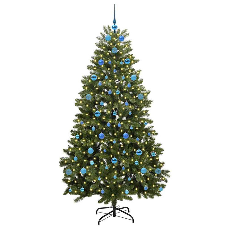 Vidaxx sapin de Noël artificiel avec 300 LED vertes, 210 cm PVC et métal