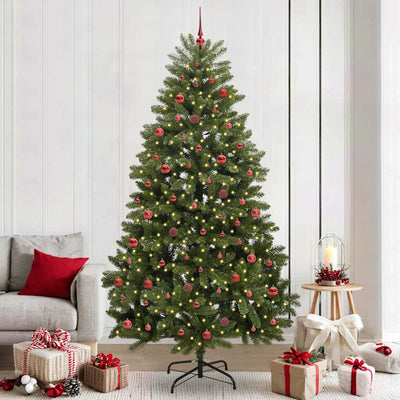Vidaxx sapin de Noël artificiel avec 300 LED vertes, 240 cm PVC et métal