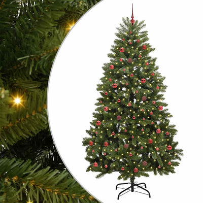 Vidaxx sapin de Noël artificiel avec 300 LED vertes, 240 cm PVC et métal