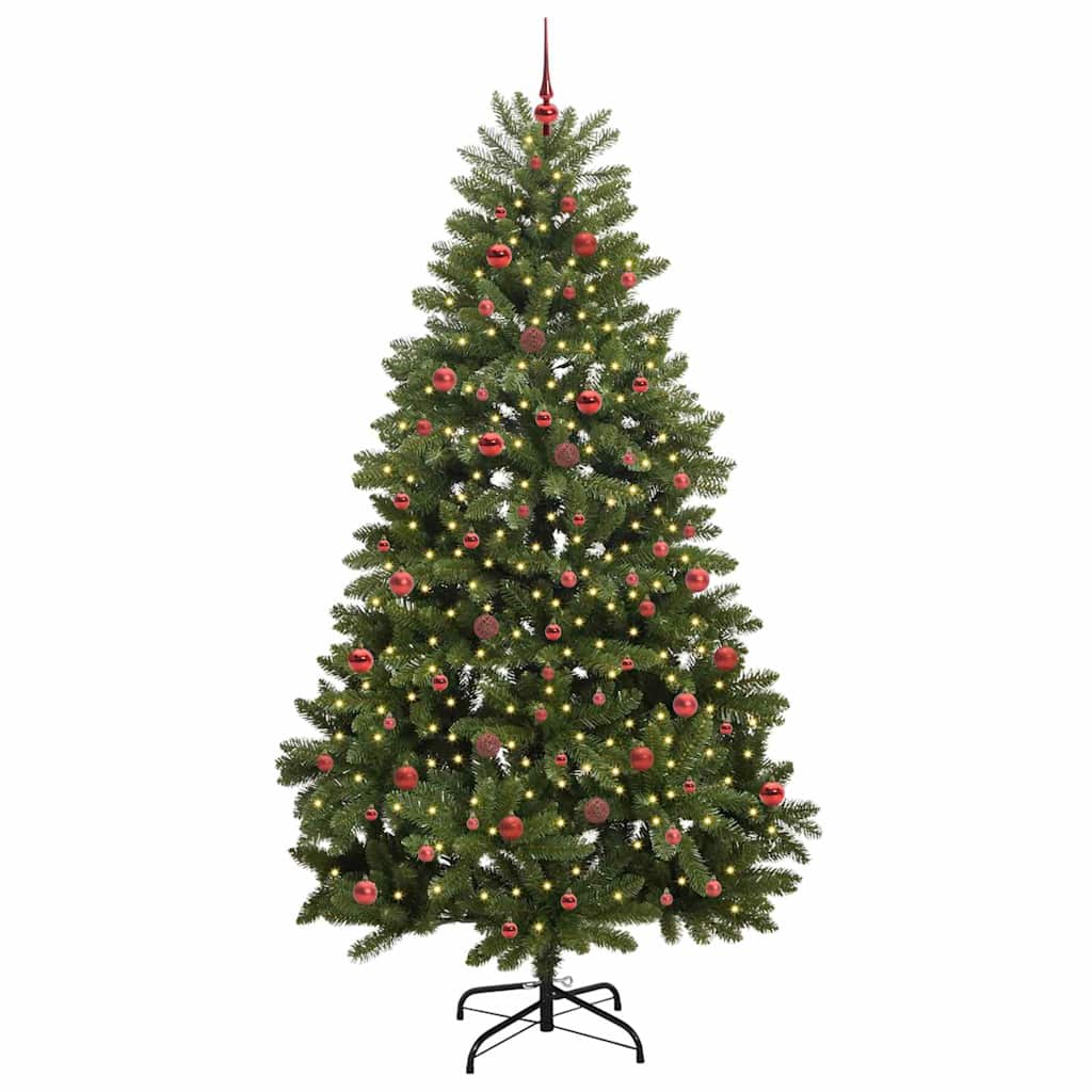 Vidaxx sapin de Noël artificiel avec 300 LED vertes, 240 cm PVC et métal