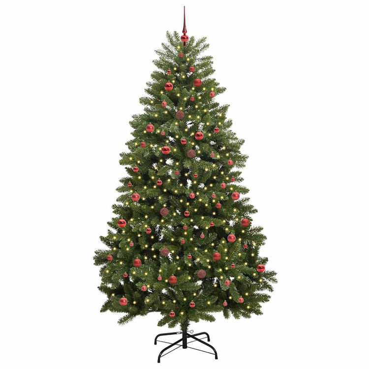 Vidaxx sapin de Noël artificiel avec 300 LED vertes, 240 cm PVC et métal