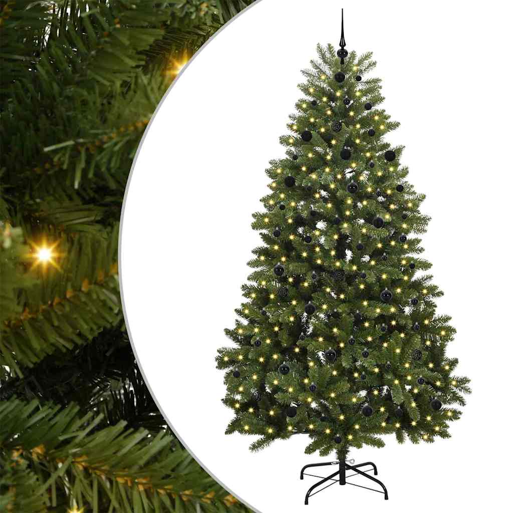 Vidaxx sapin de Noël artificiel avec 300 LED vertes, 240 cm PVC et métal