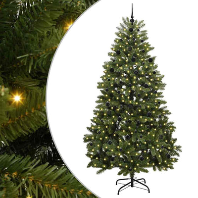 Vidaxx sapin de Noël artificiel avec 300 LED vertes, 240 cm PVC et métal