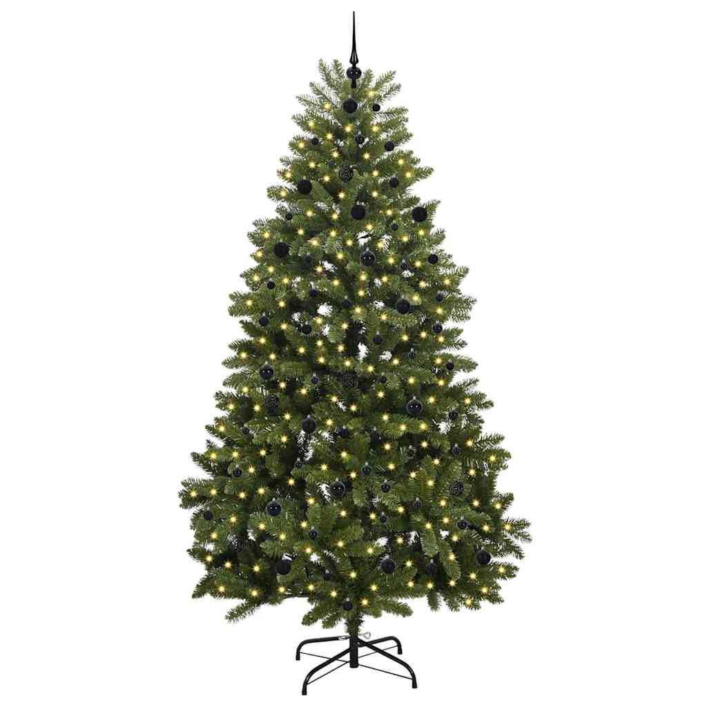 Vidaxx sapin de Noël artificiel avec 300 LED vertes, 240 cm PVC et métal