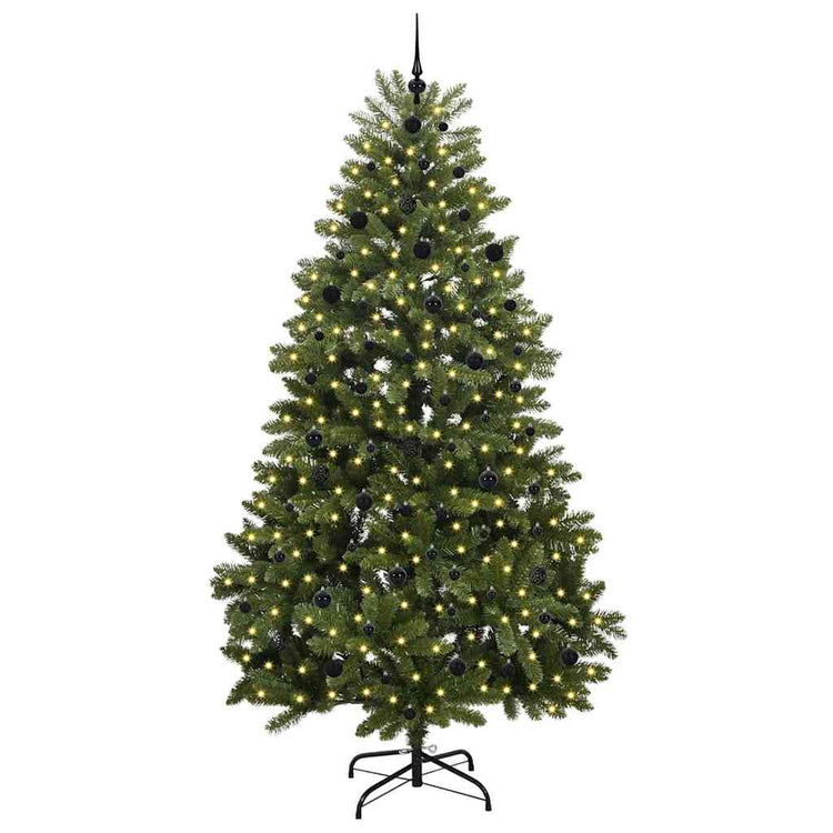 Vidaxx sapin de Noël artificiel avec 300 LED vertes, 240 cm PVC et métal