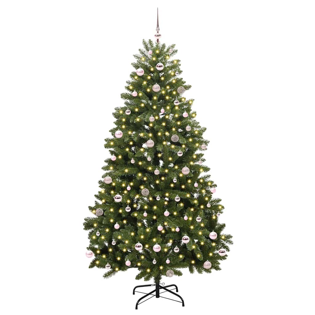 Vidaxx sapin de Noël artificiel avec 300 LED vertes, 240 cm PVC et métal