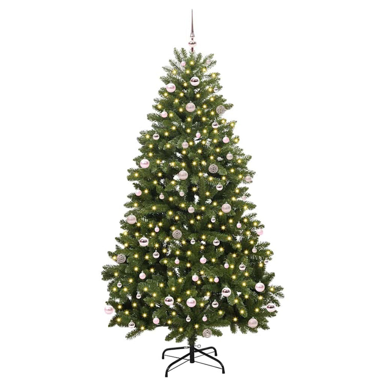 Vidaxx sapin de Noël artificiel avec 300 LED vertes, 240 cm PVC et métal