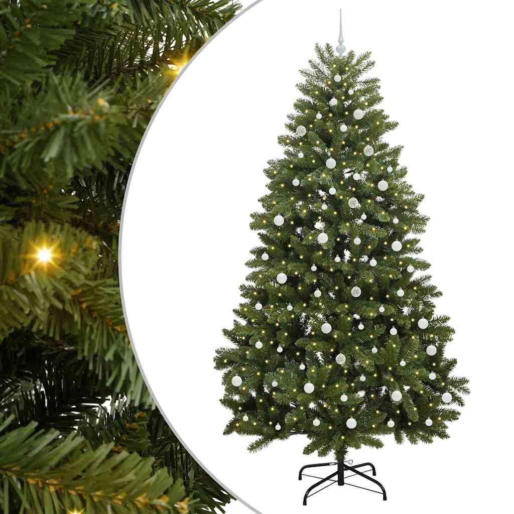 Vidaxx sapin de Noël artificiel avec 300 LED vertes, 240 cm PVC et métal