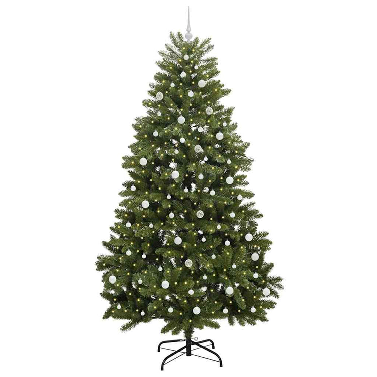 Vidaxx sapin de Noël artificiel avec 300 LED vertes, 240 cm PVC et métal