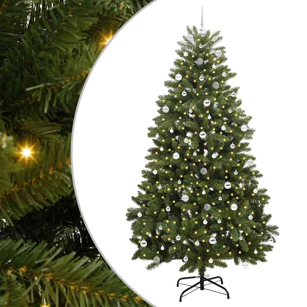 Vidaxx sapin de Noël artificiel avec 300 LED vertes, 240 cm PVC et métal