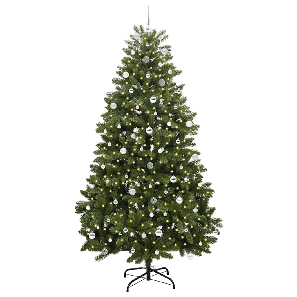 Vidaxx sapin de Noël artificiel avec 300 LED vertes, 240 cm PVC et métal