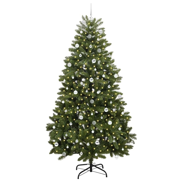 Vidaxx sapin de Noël artificiel avec 300 LED vertes, 240 cm PVC et métal