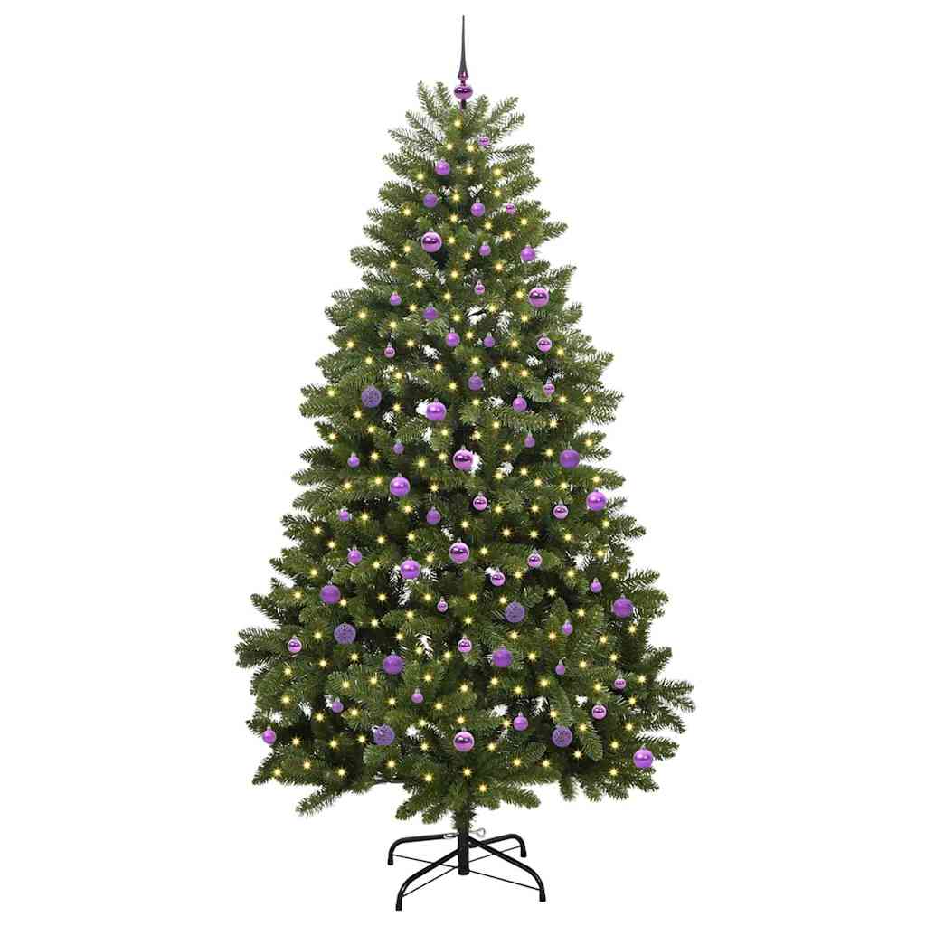 Vidaxx sapin de Noël artificiel avec 300 LED vertes, 240 cm PVC et métal