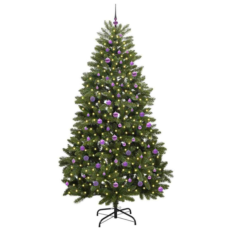 Vidaxx sapin de Noël artificiel avec 300 LED vertes, 240 cm PVC et métal