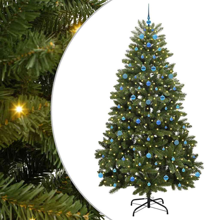 Vidaxx sapin de Noël artificiel avec 300 LED vertes, 240 cm PVC et métal