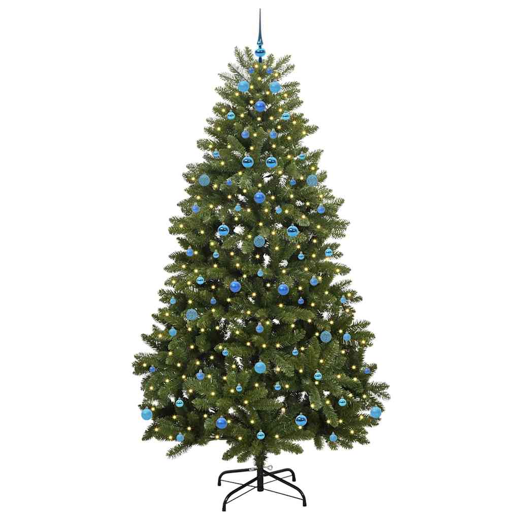 Vidaxx sapin de Noël artificiel avec 300 LED vertes, 240 cm PVC et métal