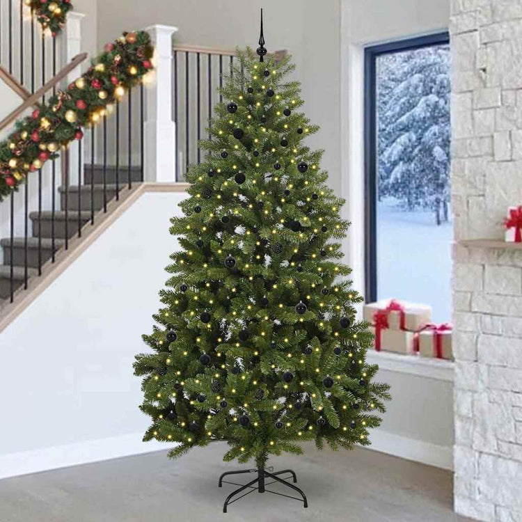 Vidaxx sapin de Noël artificiel avec 300 LED vertes, 270 cm PVC et métal