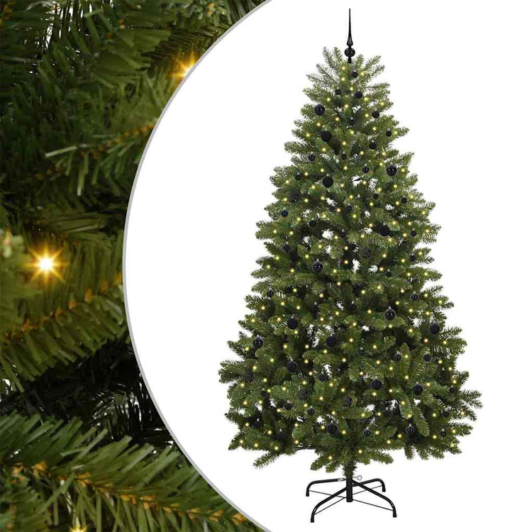 Vidaxx sapin de Noël artificiel avec 300 LED vertes, 270 cm PVC et métal