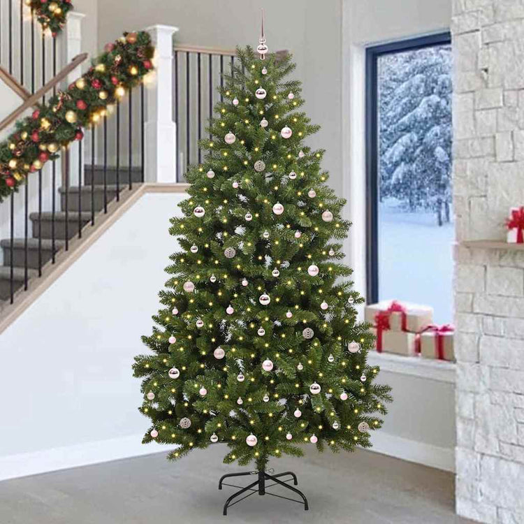 Vidaxx sapin de Noël artificiel avec 300 LED vertes, 270 cm PVC et métal
