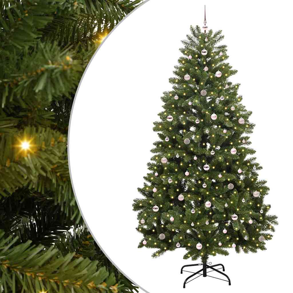 Vidaxx sapin de Noël artificiel avec 300 LED vertes, 270 cm PVC et métal