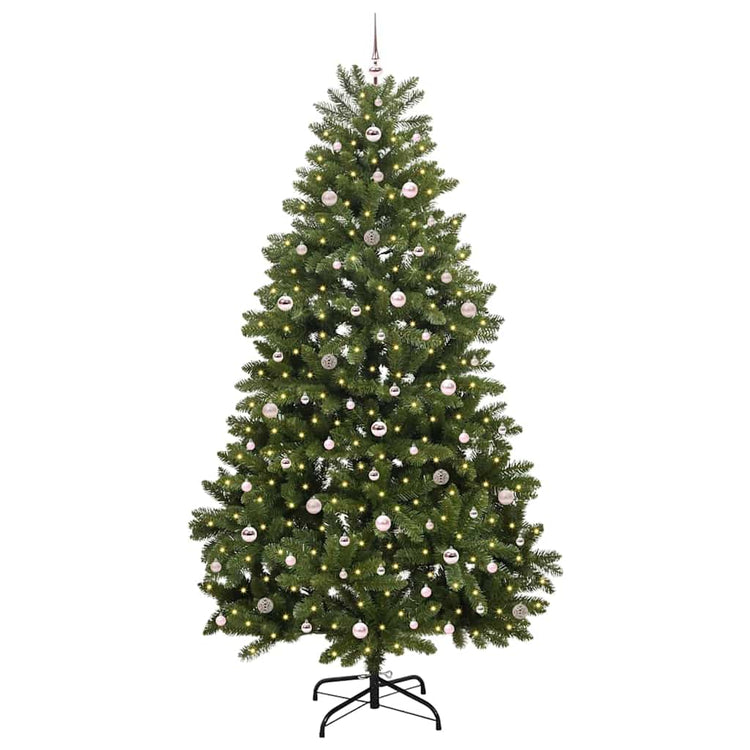Vidaxx sapin de Noël artificiel avec 300 LED vertes, 270 cm PVC et métal