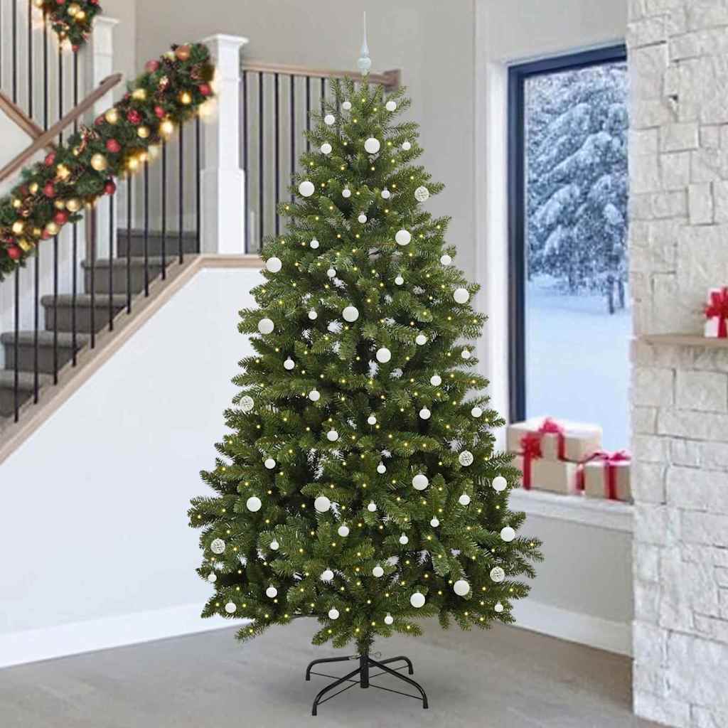 Vidaxx sapin de Noël artificiel avec 300 LED vertes, 270 cm PVC et métal