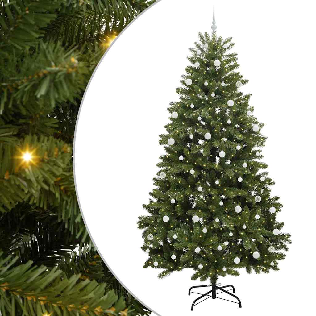 Vidaxx sapin de Noël artificiel avec 300 LED vertes, 270 cm PVC et métal