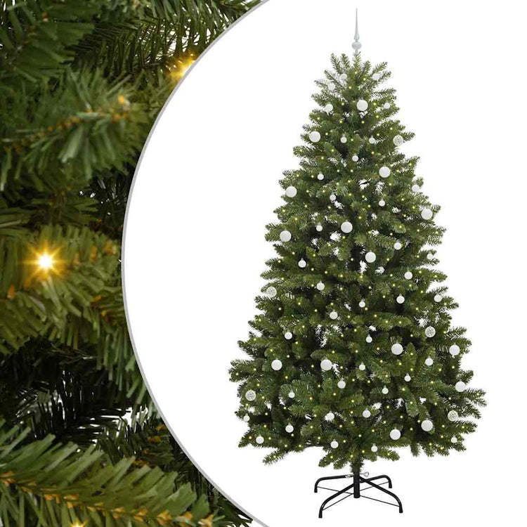 Vidaxx sapin de Noël artificiel avec 300 LED vertes, 270 cm PVC et métal