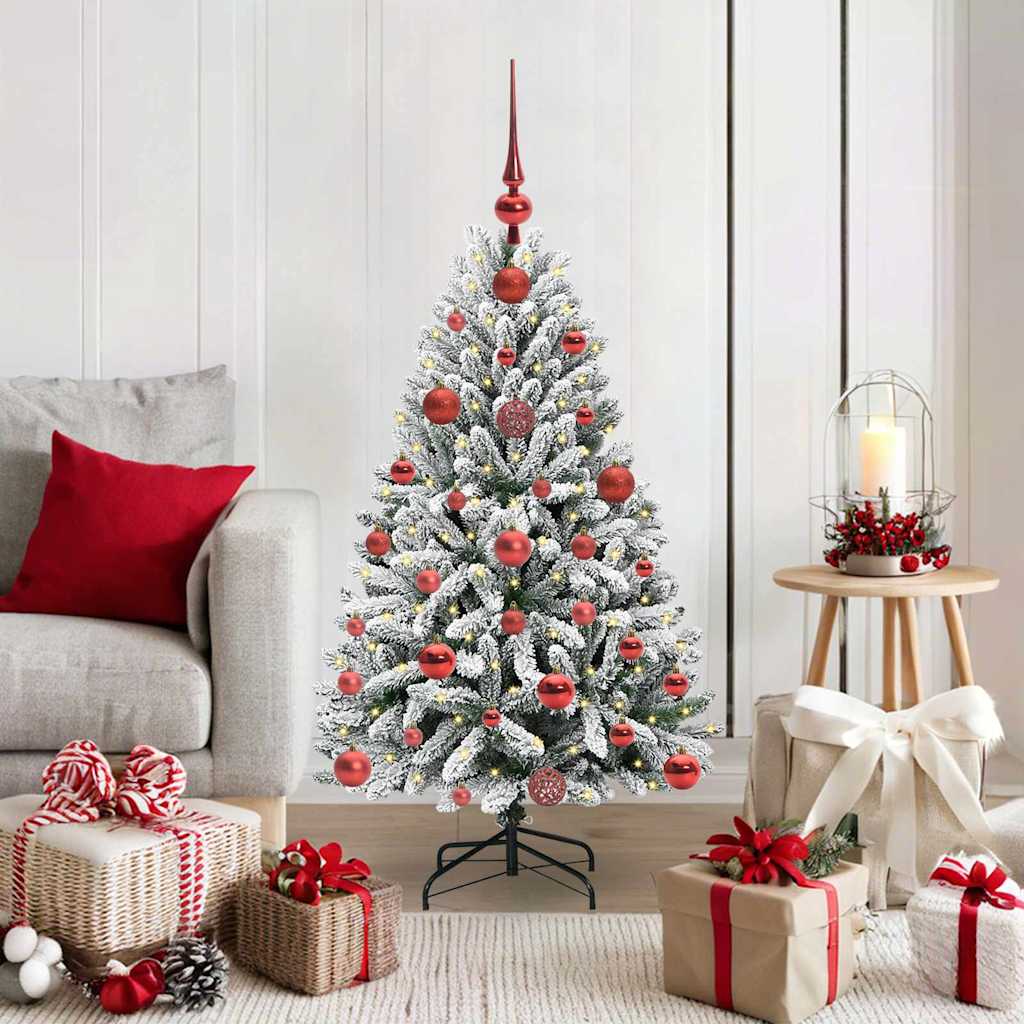 Vidaxx sapin de Noël artificiel avec 150 LED vert et blanc, 120 cm PVC et métal