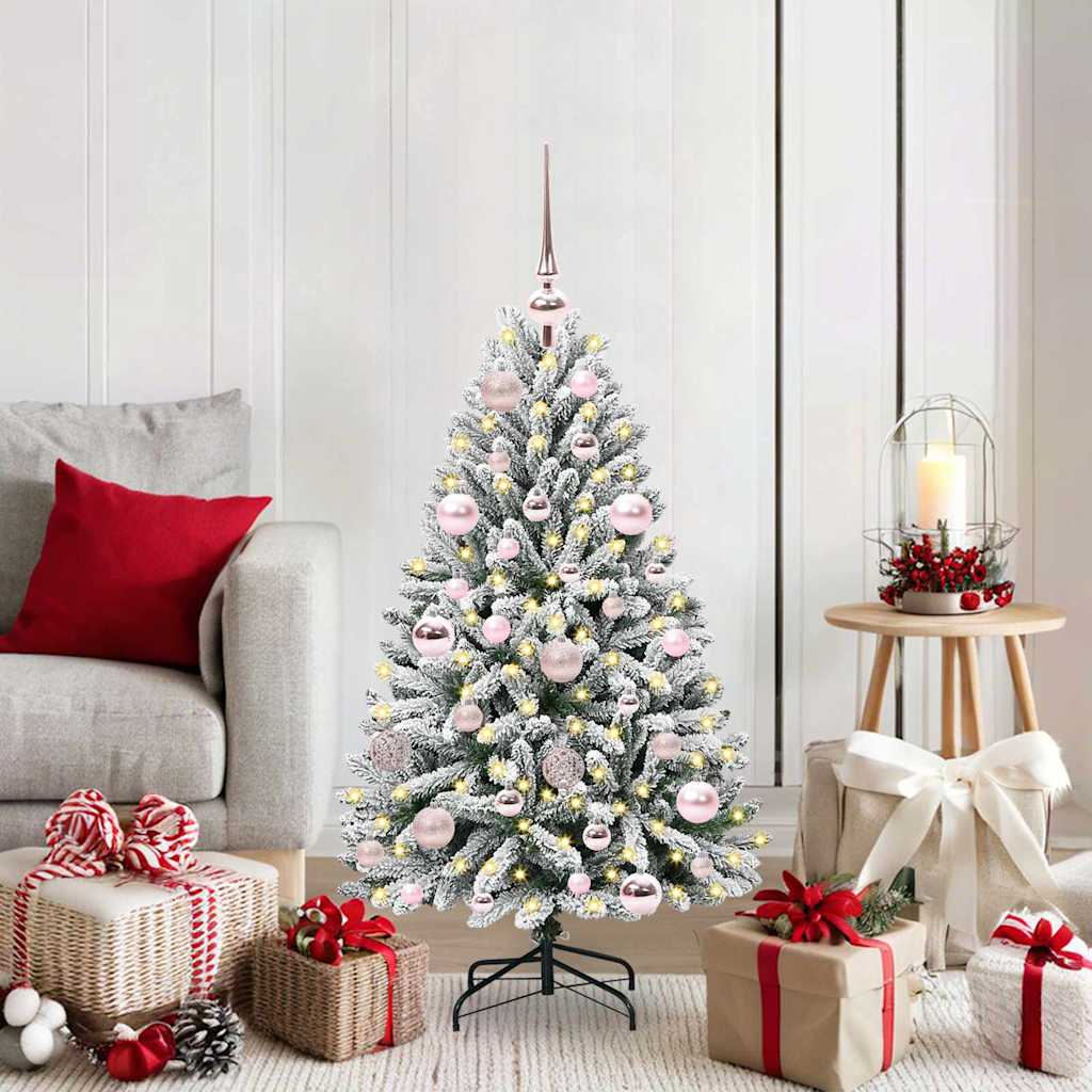 Vidaxx sapin de Noël artificiel avec 150 LED vert et blanc, 120 cm PVC et métal