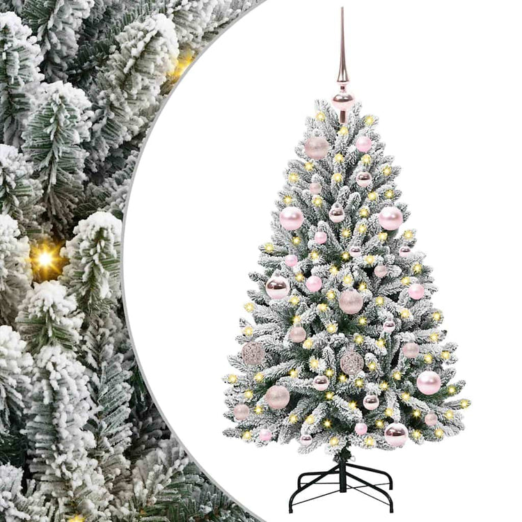 Vidaxx sapin de Noël artificiel avec 150 LED vert et blanc, 120 cm PVC et métal