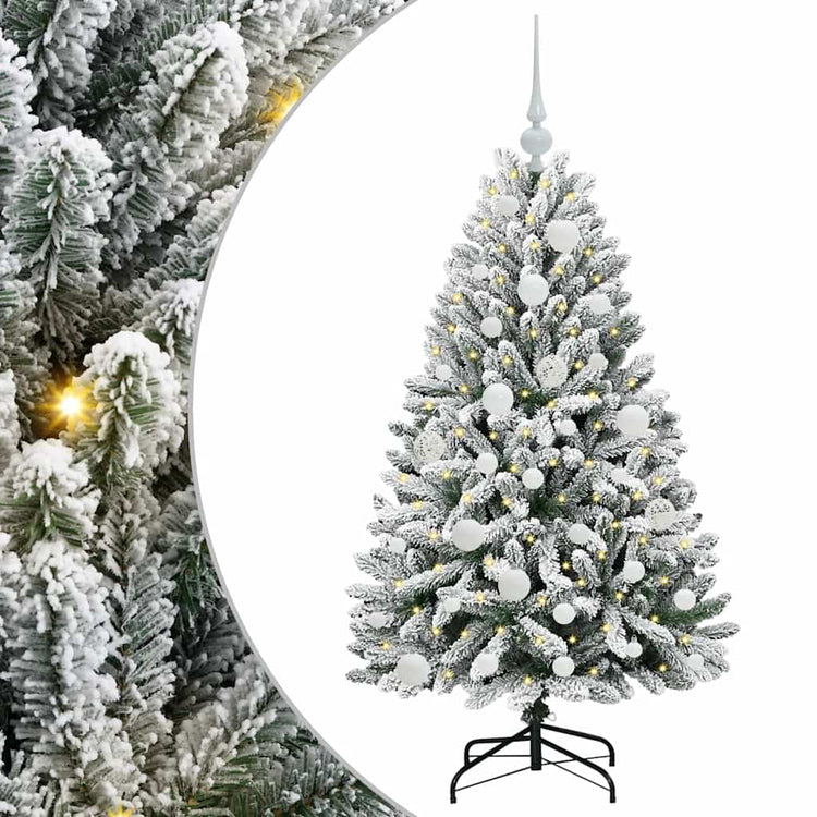 Vidaxx sapin de Noël artificiel avec 150 LED vert et blanc, 120 cm PVC et métal