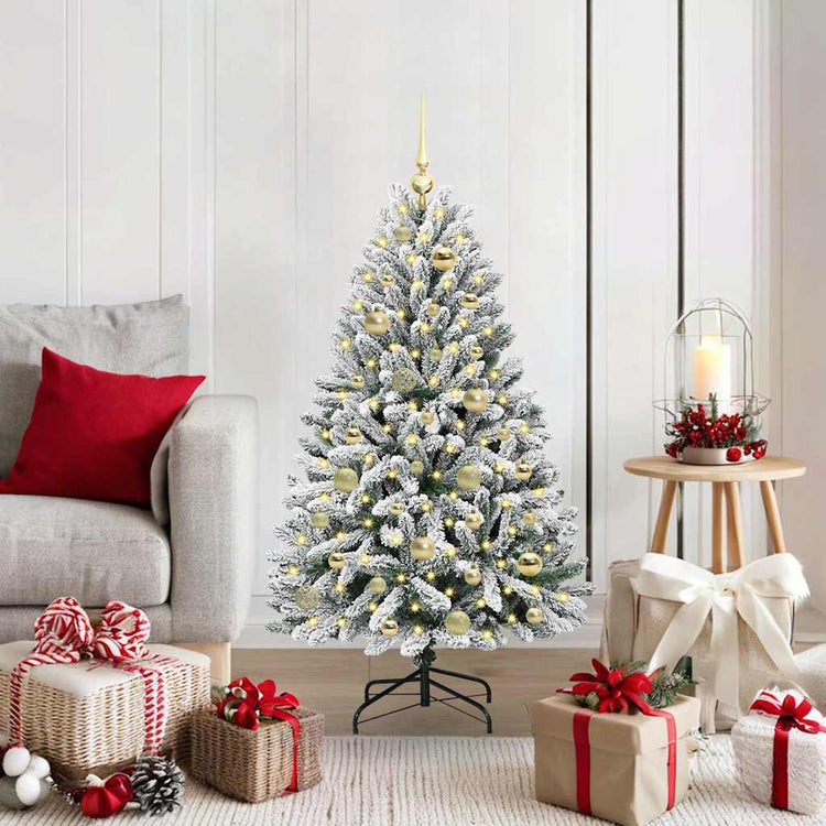 Vidaxx sapin de Noël artificiel avec 150 LED vert et blanc, 120 cm PVC et métal