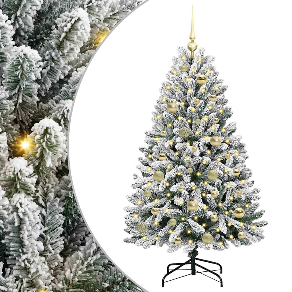 Vidaxx sapin de Noël artificiel avec 150 LED vert et blanc, 120 cm PVC et métal