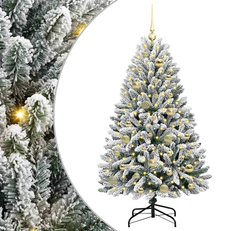 Vidaxx sapin de Noël artificiel avec 150 LED vert et blanc, 120 cm PVC et métal